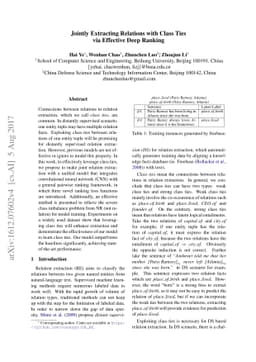 Jointly Extracting Relations with Class Ties via Effective Deep Ranking