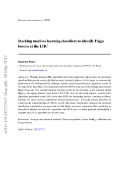 Stacking machine learning classifiers to identify Higgs bosons at the
  LHC
