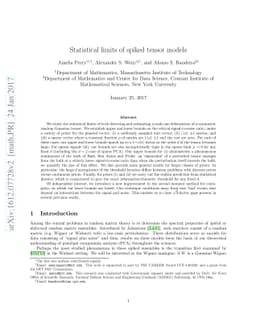Statistical limits of spiked tensor models
