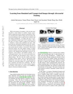Learning from Simulated and Unsupervised Images through Adversarial
  Training