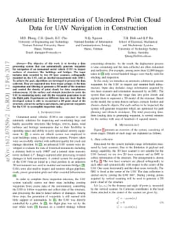 Automatic Interpretation of Unordered Point Cloud Data for UAV
  Navigation in Construction
