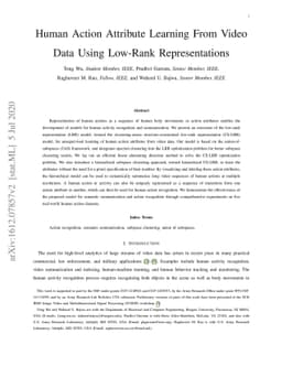 Human Action Attribute Learning From Video Data Using Low-Rank
  Representations