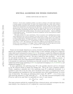 Spectral algorithms for tensor completion