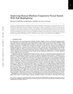 Improving Human-Machine Cooperative Visual Search With Soft Highlighting