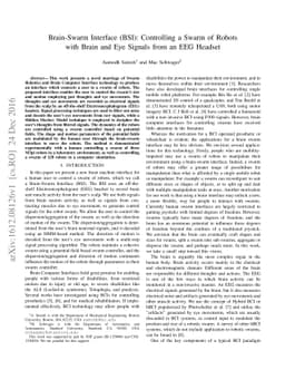 Brain-Swarm Interface (BSI): Controlling a Swarm of Robots with Brain
  and Eye Signals from an EEG Headset