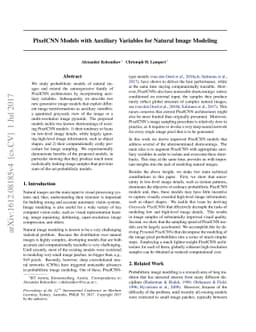 PixelCNN Models with Auxiliary Variables for Natural Image Modeling