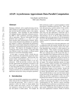 ASAP: Asynchronous Approximate Data-Parallel Computation