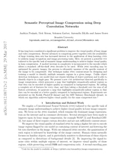 Semantic Perceptual Image Compression using Deep Convolution Networks