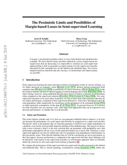 The Pessimistic Limits and Possibilities of Margin-based Losses in
  Semi-supervised Learning