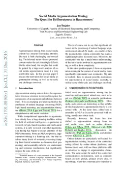 Social Media Argumentation Mining: The Quest for Deliberateness in
  Raucousness