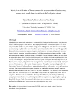 Vertical stratification of forest canopy for segmentation of under-story
  trees within small-footprint airborne LiDAR point clouds