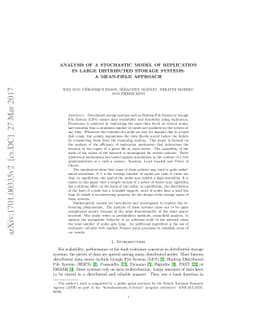 Analysis of a Stochastic Model of Replication in Large Distributed
  Storage Systems: A Mean-Field Approach