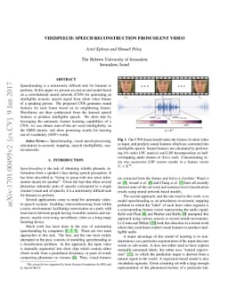 Vid2speech: Speech Reconstruction from Silent Video