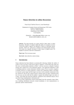 Stance detection in online discussions