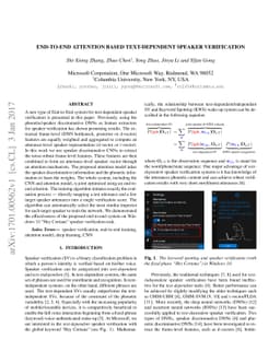 End-to-End Attention based Text-Dependent Speaker Verification