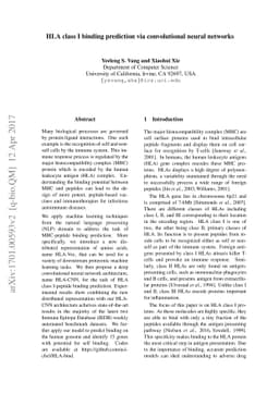 HLA class I binding prediction via convolutional neural networks