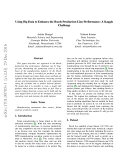 Using Big Data to Enhance the Bosch Production Line Performance: A
  Kaggle Challenge