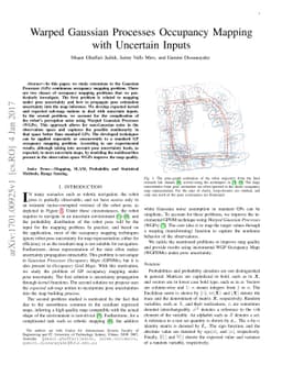 Warped Gaussian Processes Occupancy Mapping with Uncertain Inputs