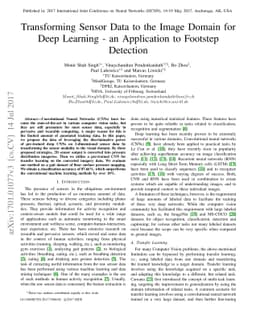 Transforming Sensor Data to the Image Domain for Deep Learning - an
  Application to Footstep Detection