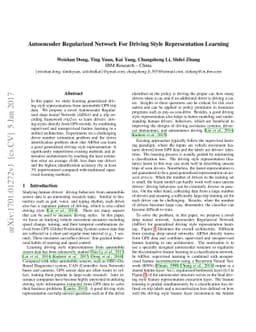 Autoencoder Regularized Network For Driving Style Representation
  Learning