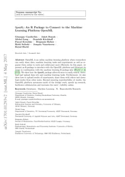 OpenML: An R Package to Connect to the Machine Learning Platform OpenML