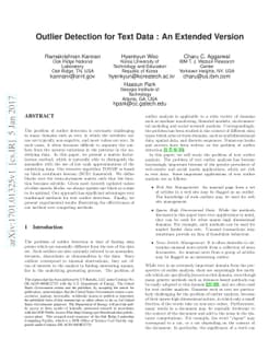 Outlier Detection for Text Data : An Extended Version