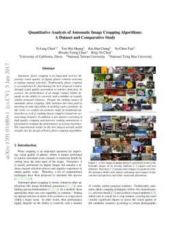 Quantitative Analysis of Automatic Image Cropping Algorithms: A Dataset
  and Comparative Study