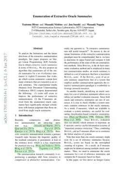 Enumeration of Extractive Oracle Summaries