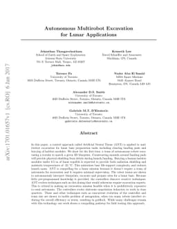 Autonomous Multirobot Excavation for Lunar Applications