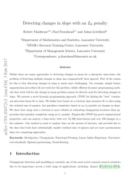 Detecting changes in slope with an $L_0$ penalty
