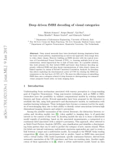 Deep driven fMRI decoding of visual categories