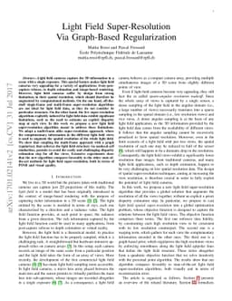 Light Field Super-Resolution Via Graph-Based Regularization
