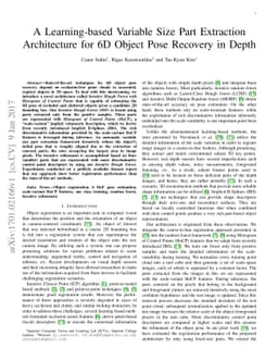 A Learning-based Variable Size Part Extraction Architecture for 6D
  Object Pose Recovery in Depth