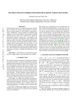 Multiple Instance Hybrid Estimator for Learning Target Signatures