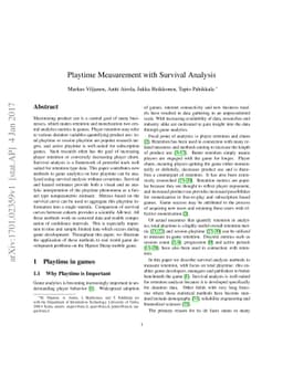 Playtime Measurement with Survival Analysis