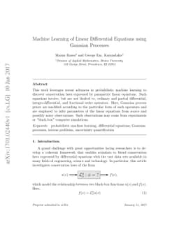 Machine Learning of Linear Differential Equations using Gaussian
  Processes