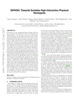 SIPHON: Towards Scalable High-Interaction Physical Honeypots