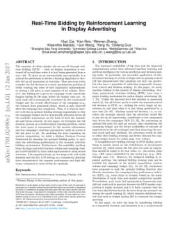 Real-Time Bidding by Reinforcement Learning in Display Advertising