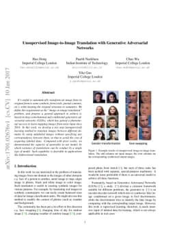 Unsupervised Image-to-Image Translation with Generative Adversarial
  Networks