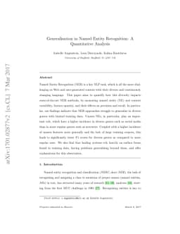 Generalisation in Named Entity Recognition: A Quantitative Analysis