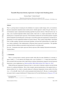 Tractable Bayesian Density Regression via Logit Stick-Breaking Priors