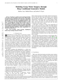 Modeling Grasp Motor Imagery through Deep Conditional Generative Models