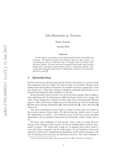 Job Detection in Twitter