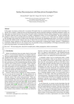 Surface Reconstruction with Data-driven Exemplar Priors