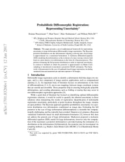 Probabilistic Diffeomorphic Registration: Representing Uncertainty