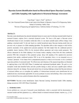 Bayesian System Identification based on Hierarchical Sparse Bayesian
  Learning and Gibbs Sampling with Application to Structural Damage Assessment