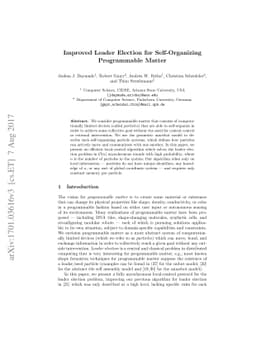 Improved Leader Election for Self-Organizing Programmable Matter