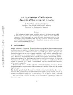 An Explanation of Nakamoto's Analysis of Double-spend Attacks