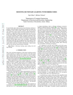 Boosting Dictionary Learning with Error Codes