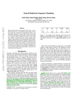 Neural Models for Sequence Chunking